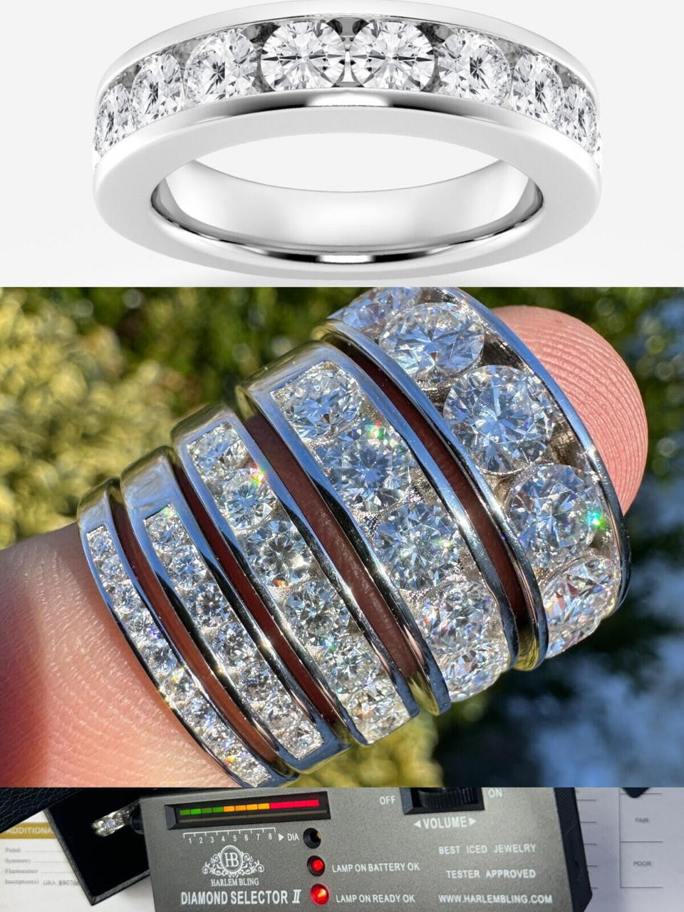 Moissanite Half Eternity Channel Set Wedding Band Ring | 925 Silver