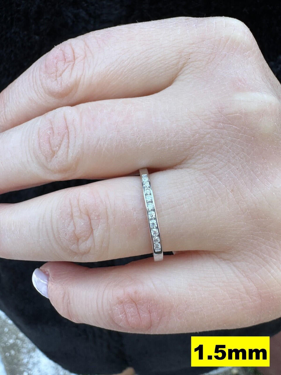 Moissanite Half Eternity Channel Set Wedding Band Ring | 925 Silver