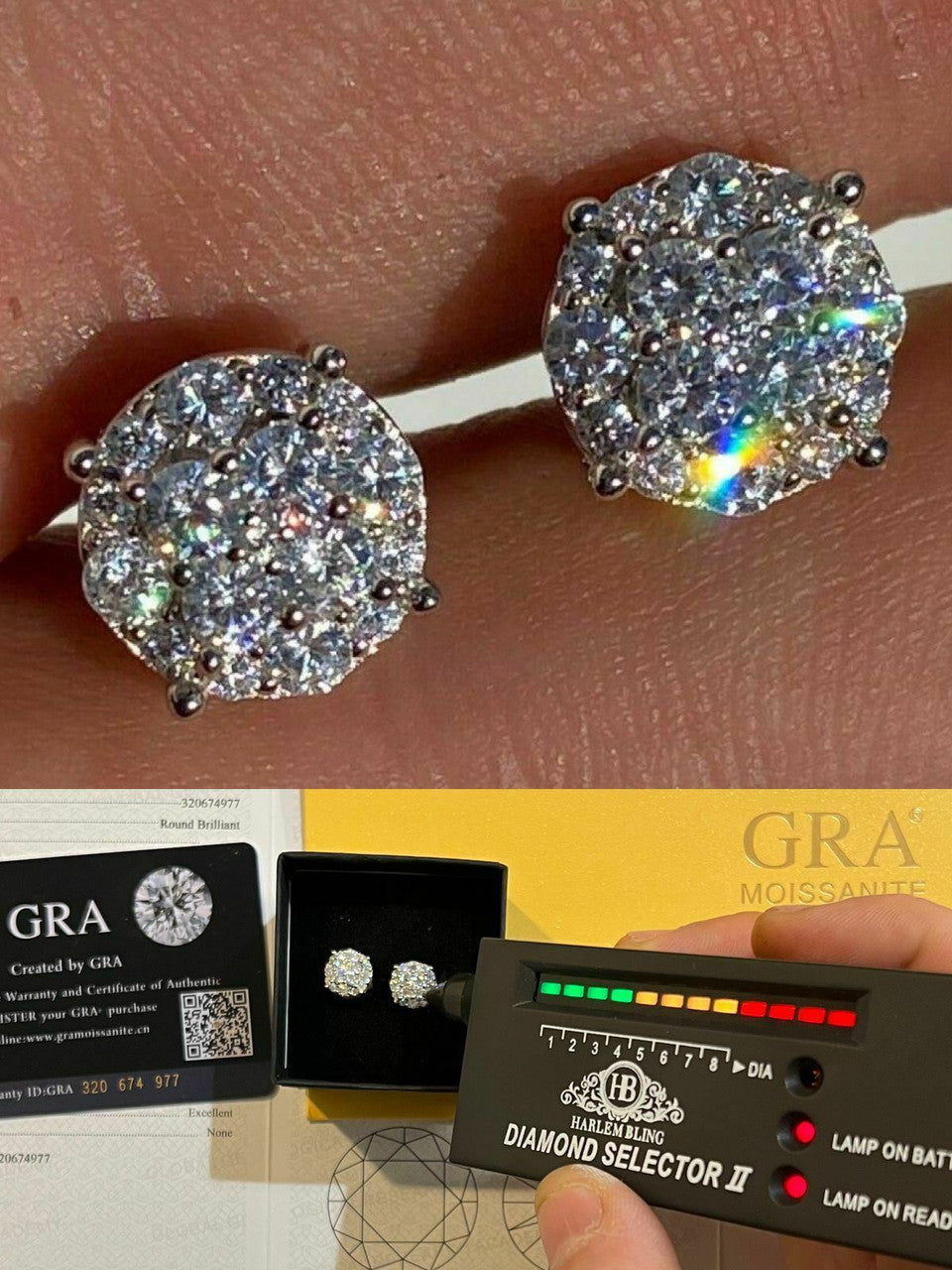 Moissanite Iced Out Culture Earrings | 925 Silver