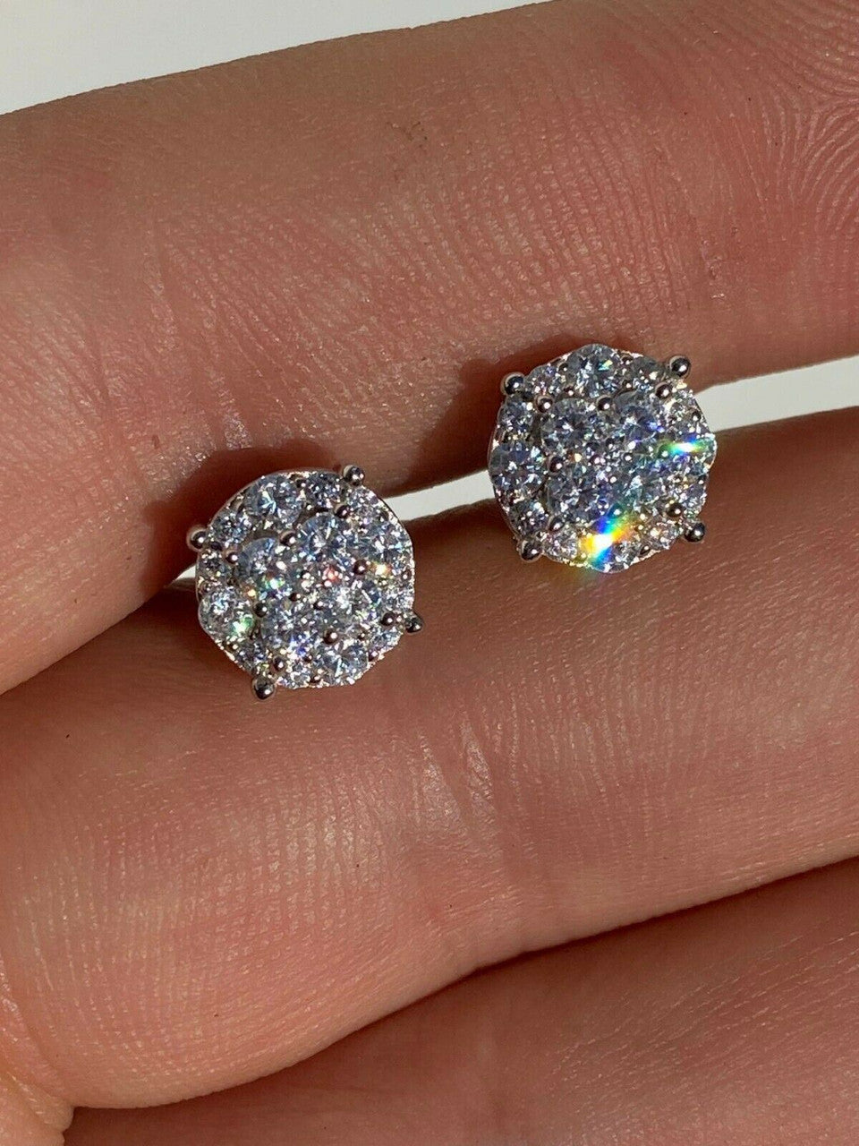 Moissanite Iced Out Culture Earrings | 925 Silver