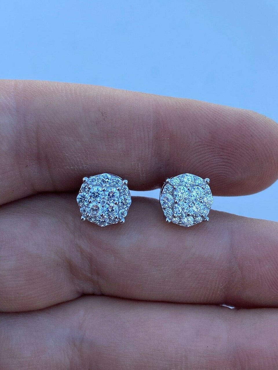 Moissanite Iced Out Culture Earrings | 925 Silver