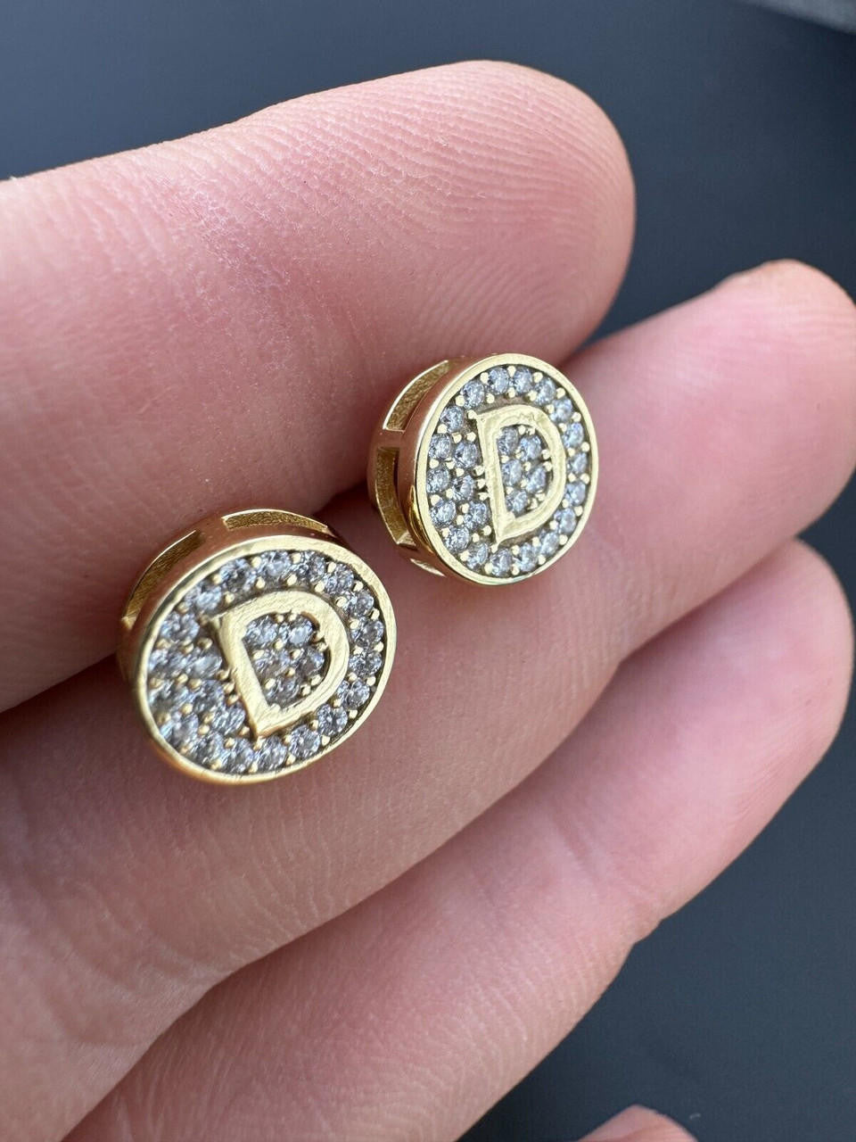 Moissanite A-Z Initial Letter Earrings | 14k Gold Vermeil Or 925 Silver