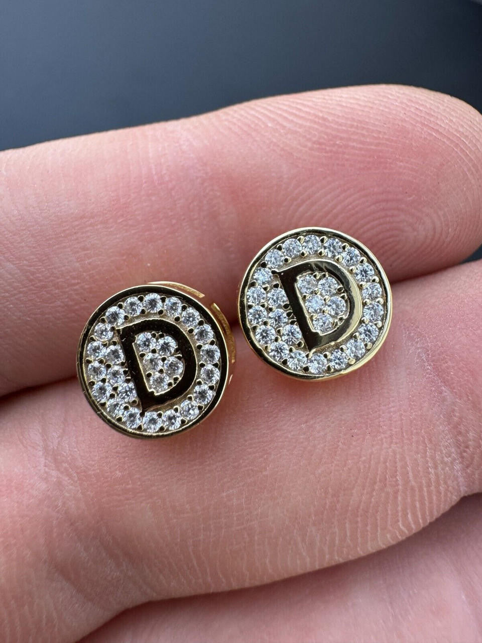 Moissanite A-Z Initial Letter Earrings | 14k Gold Vermeil Or 925 Silver