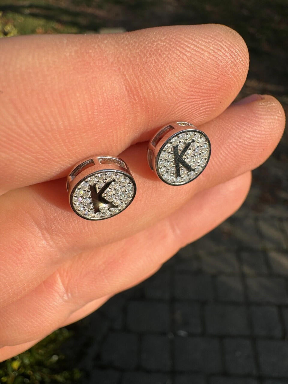 Moissanite A-Z Initial Letter Earrings | 14k Gold Vermeil Or 925 Silver