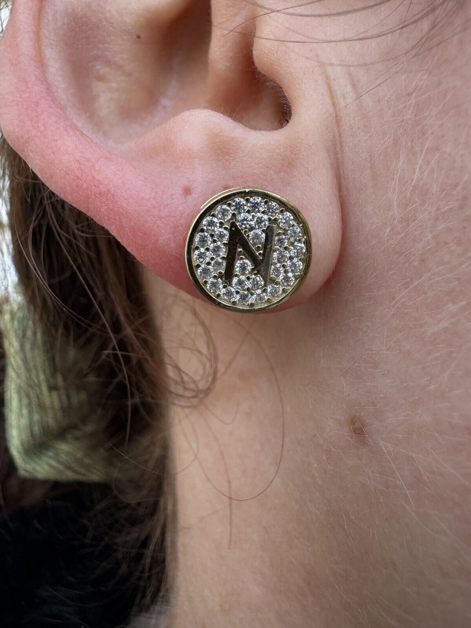 Moissanite A-Z Initial Letter Earrings | 14k Gold Vermeil Or 925 Silver