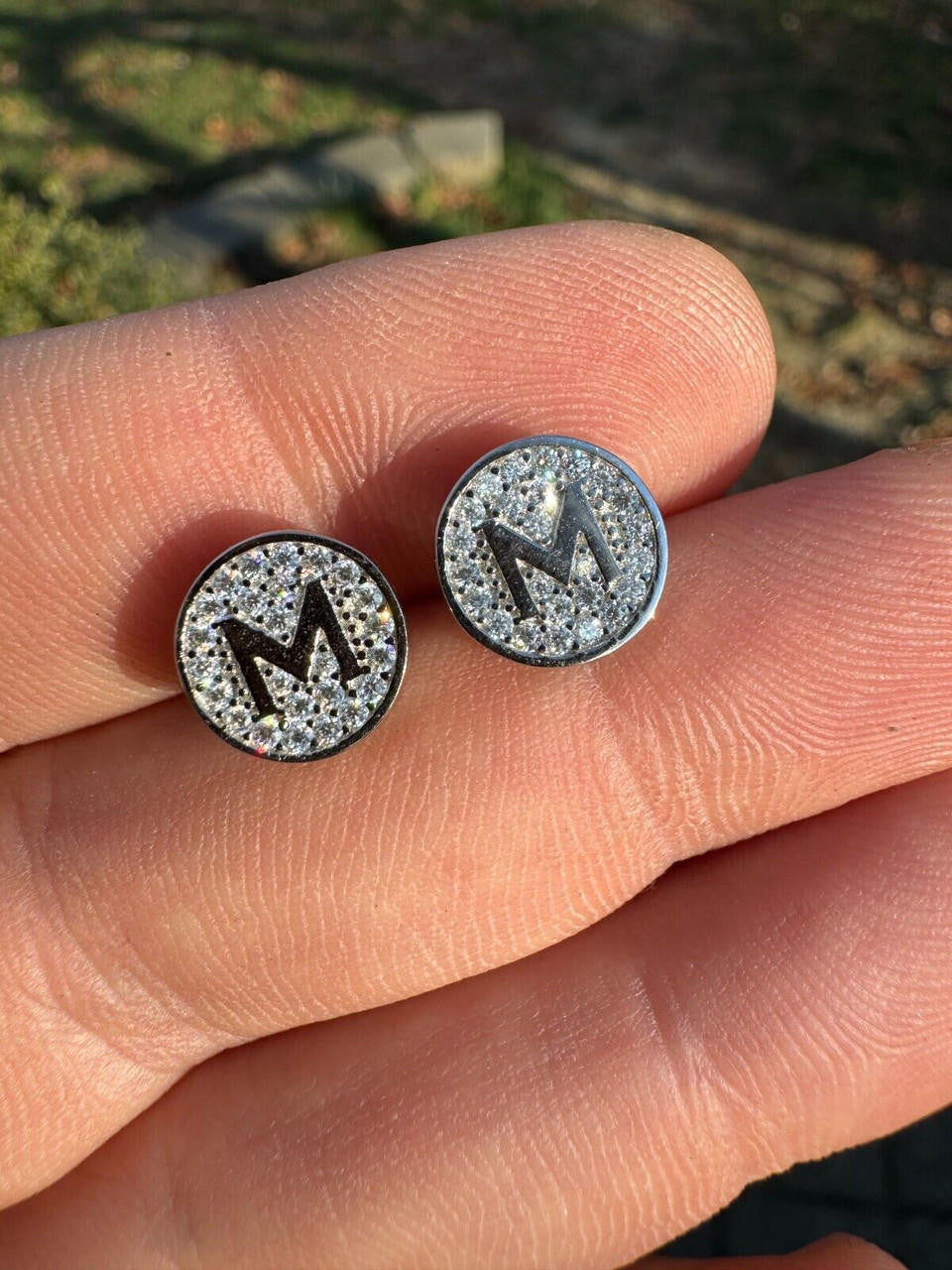 Moissanite A-Z Initial Letter Earrings | 14k Gold Vermeil Or 925 Silver