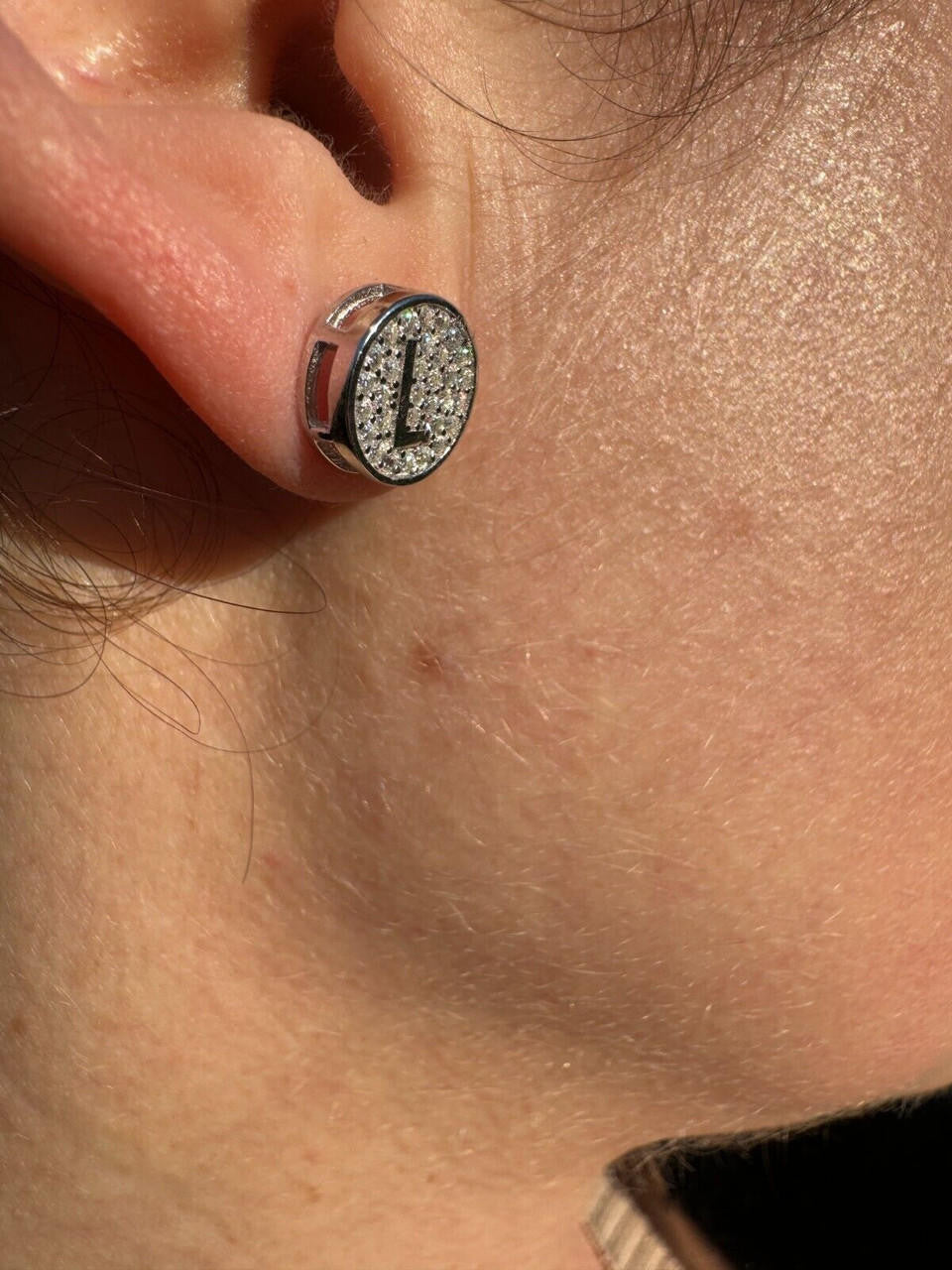 Moissanite A-Z Initial Letter Earrings | 14k Gold Vermeil Or 925 Silver