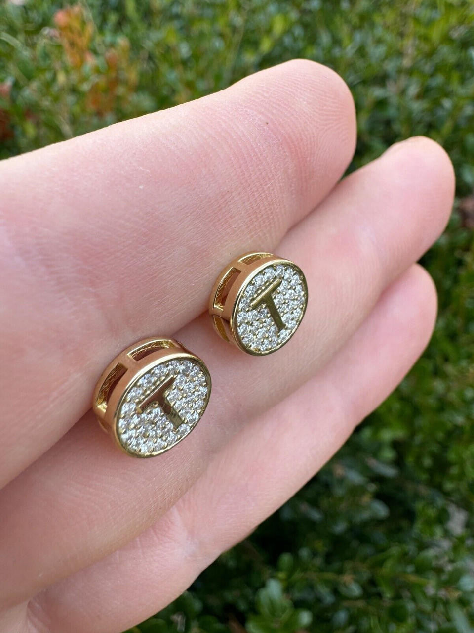 Moissanite A-Z Initial Letter Earrings | 14k Gold Vermeil Or 925 Silver
