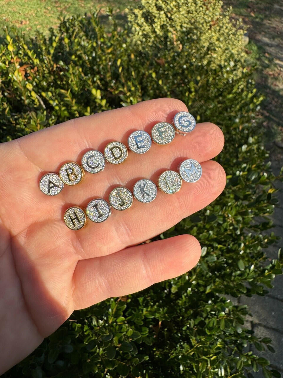 Moissanite A-Z Initial Letter Earrings | 14k Gold Vermeil Or 925 Silver