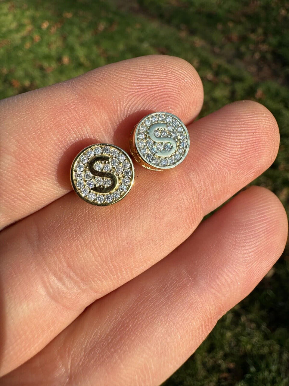 Moissanite A-Z Initial Letter Earrings | 14k Gold Vermeil Or 925 Silver