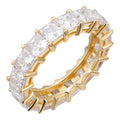 Moissanite Full Eternity Princess Cut (Square) Band Wedding Ring | 14k Gold Vermeil 925 Silver