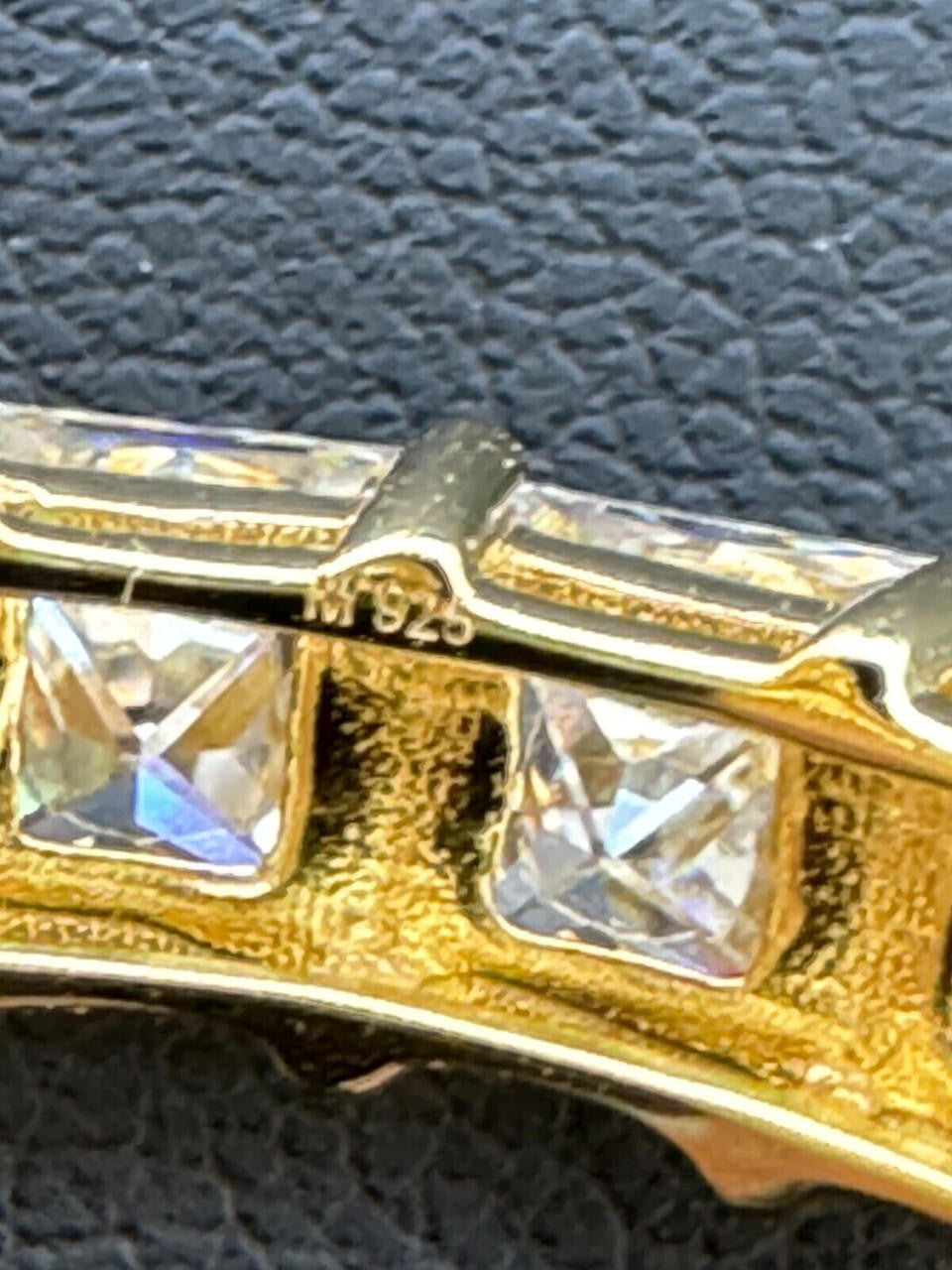 Moissanite Full Eternity Princess Cut (Square) Band Wedding Ring | 14k Gold Vermeil 925 Silver