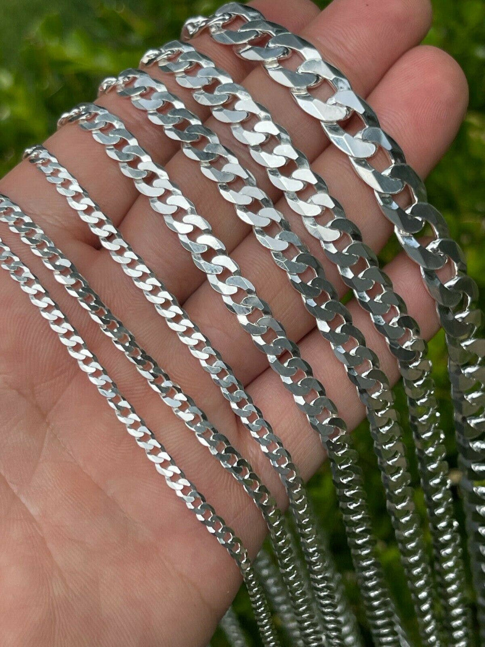 Flat Curb Cuban Chain Necklace | 925 Sterling Silver