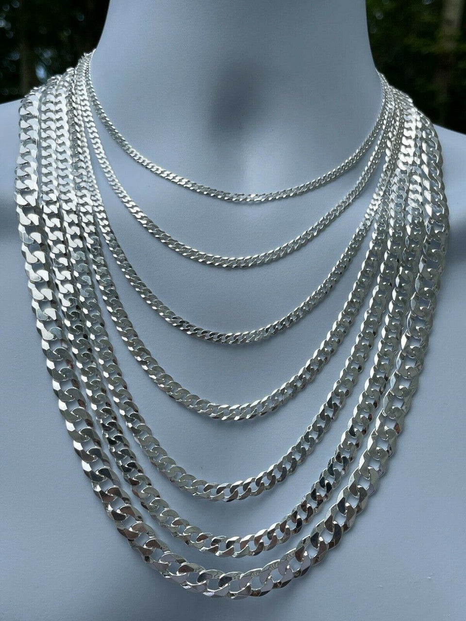 Flat Curb Cuban Chain Necklace | 925 Sterling Silver