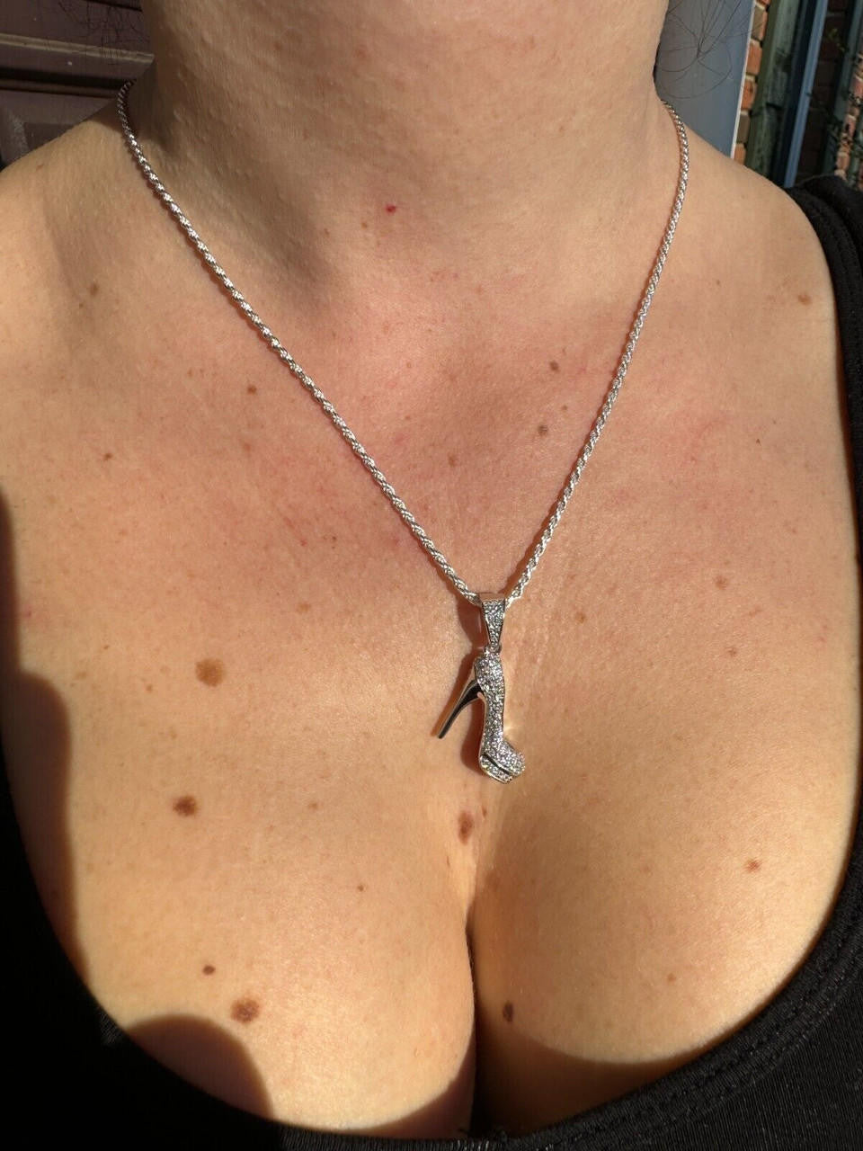 Moissanite Red Bottom Stiletto Heels Pendant | 14k Gold Vermeil Or 925 Silver