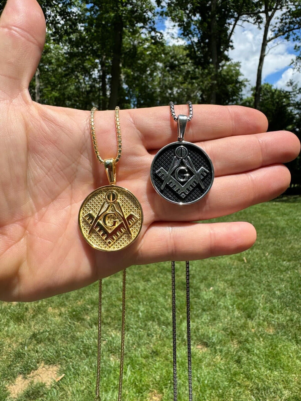 Freemason Masonic G Pendant | 14k Gold Vermeil Or Oxidized 925 Silver