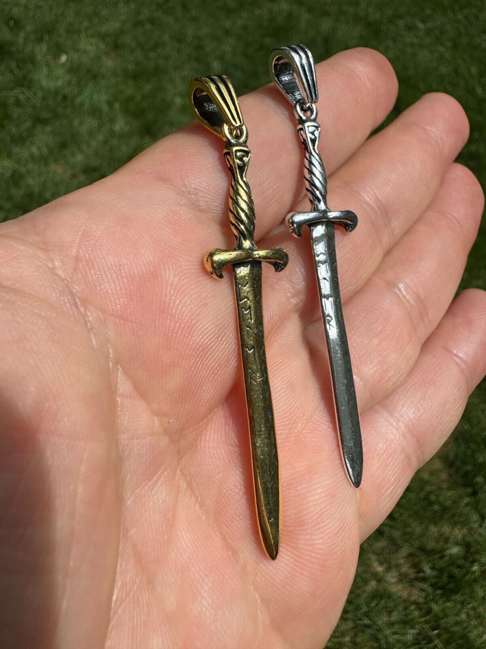 Roman Gladiator Ancient Sword Dagger Pendant | 14k Gold Vermeil Or Oxidized 925 Silver