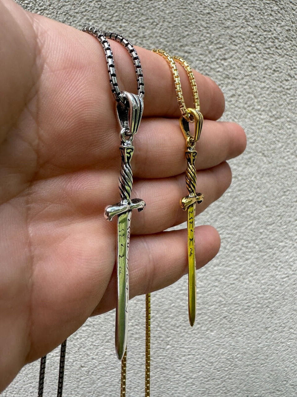 Roman Gladiator Ancient Sword Dagger Pendant | 14k Gold Vermeil Or Oxidized 925 Silver
