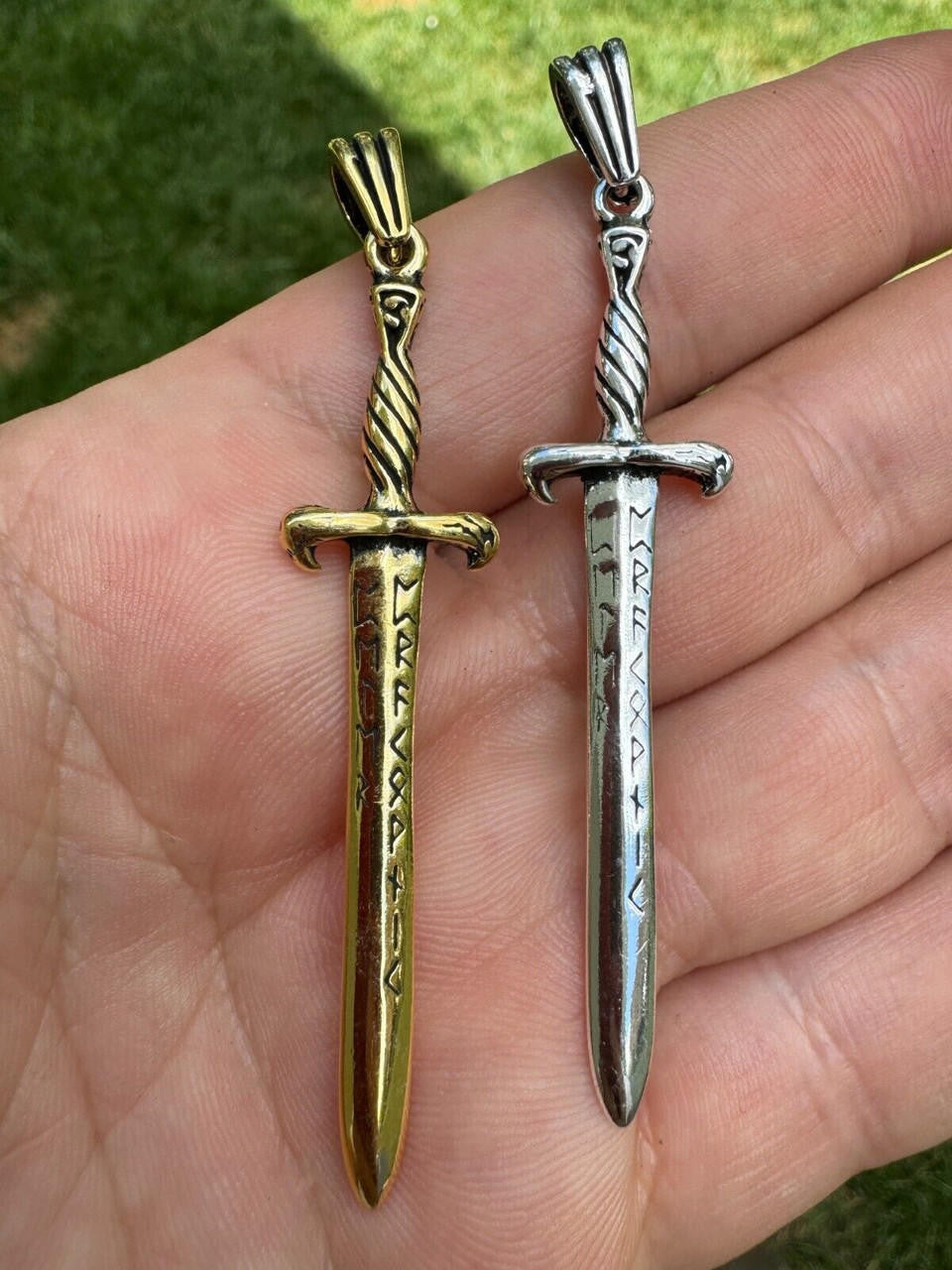 Roman Gladiator Ancient Sword Dagger Pendant | 14k Gold Vermeil Or Oxidized 925 Silver