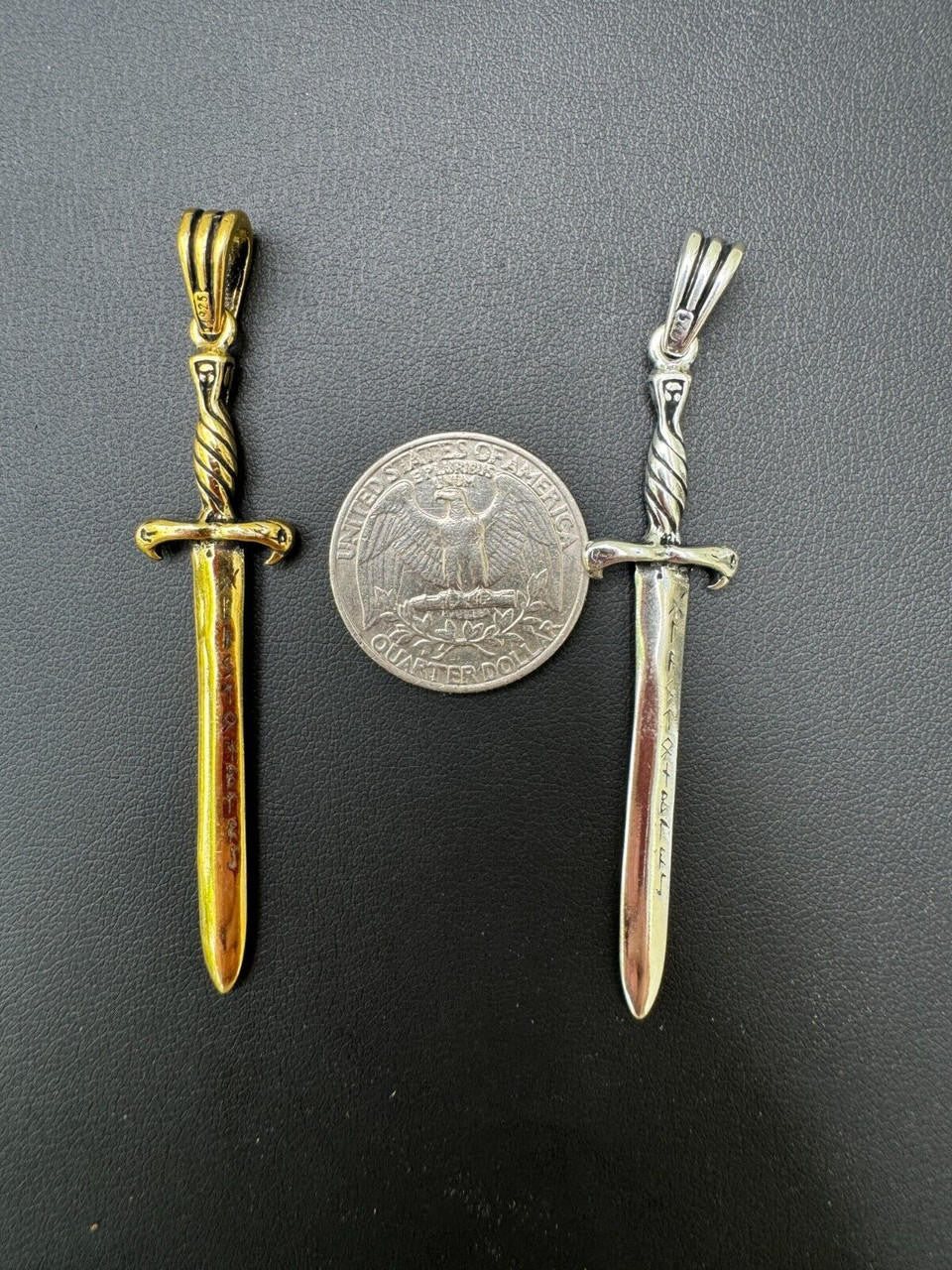 Roman Gladiator Ancient Sword Dagger Pendant | 14k Gold Vermeil Or Oxidized 925 Silver