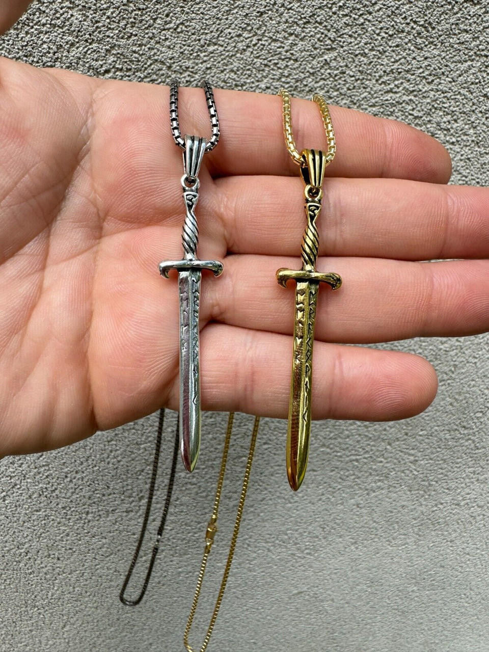 Roman Gladiator Ancient Sword Dagger Pendant | 14k Gold Vermeil Or Oxidized 925 Silver