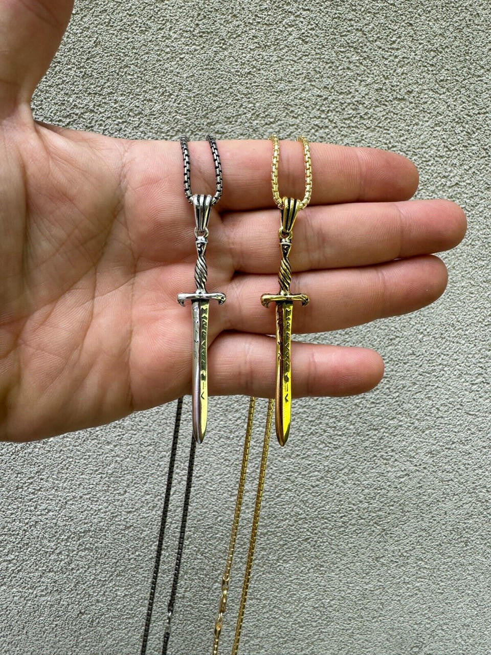 Roman Gladiator Ancient Sword Dagger Pendant | 14k Gold Vermeil Or Oxidized 925 Silver