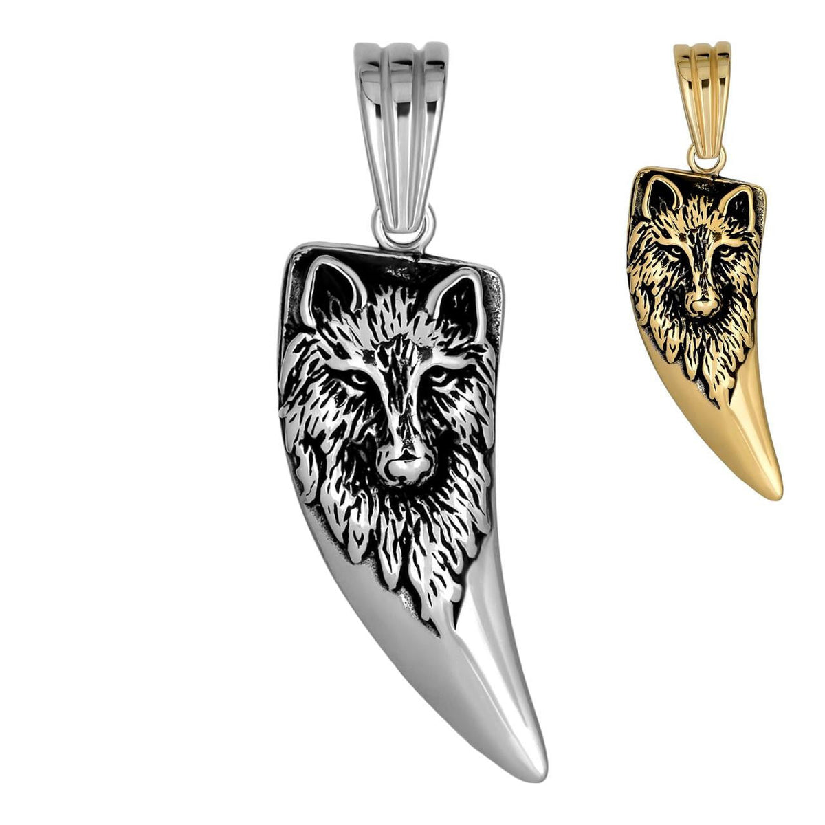 Wolf Fang Tooth Viking Pendant | 14k Yellow Gold Vermeil Or Oxidized 925 Silver