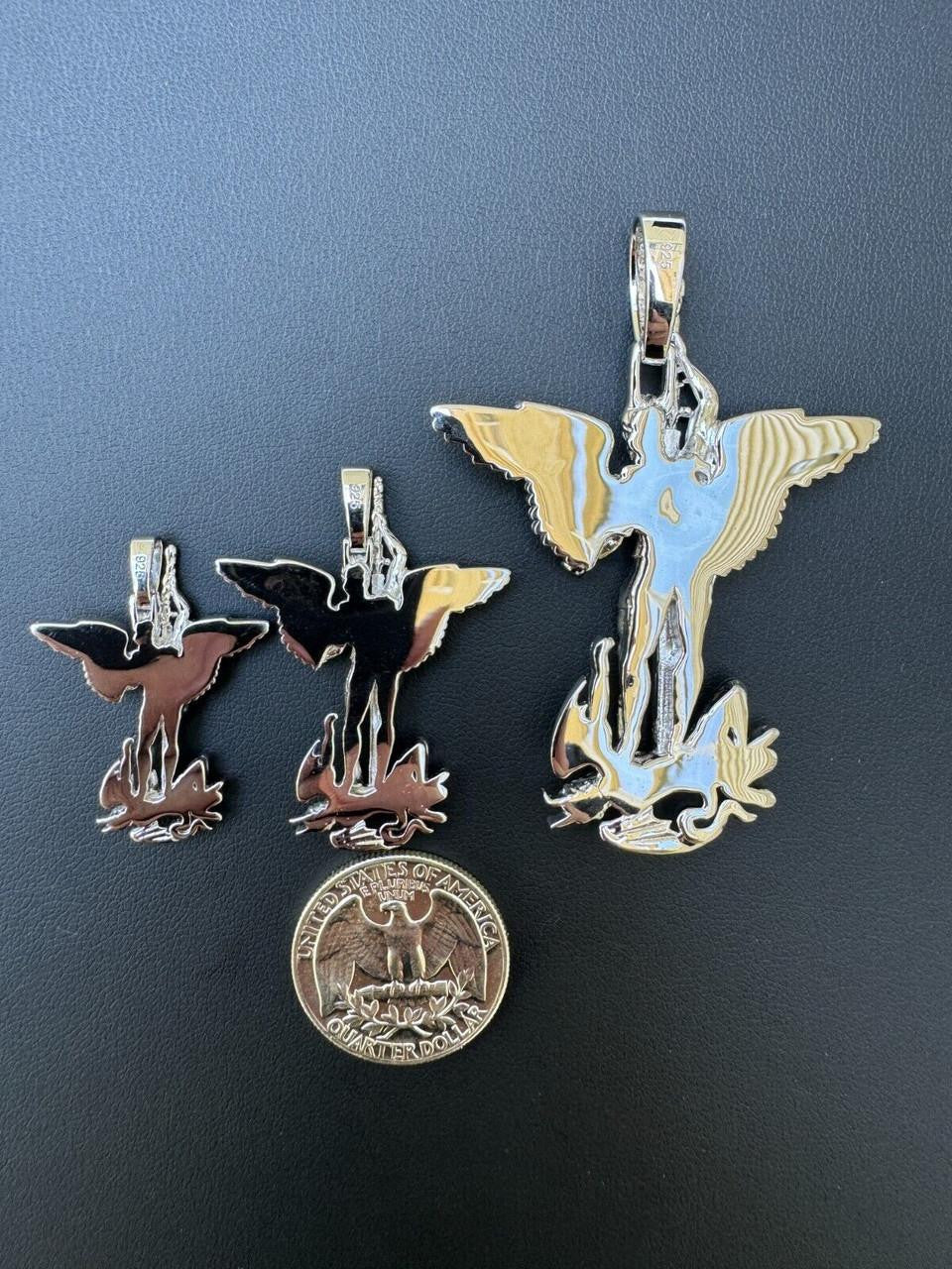 Artwork Saint St Michael Slaying Dragon Archangel Pendant | 925 Silver