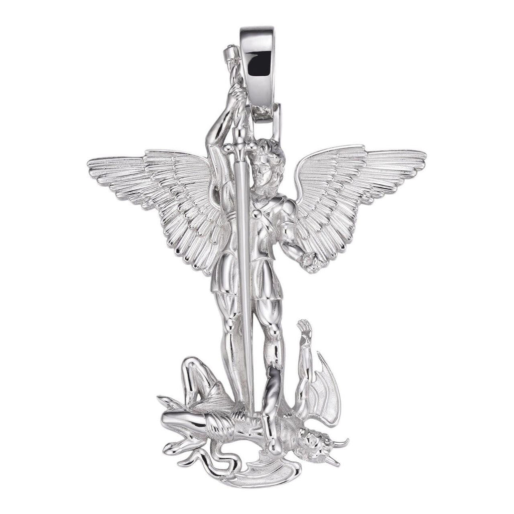 Artwork Saint St Michael Slaying Dragon Archangel Pendant | 925 Silver