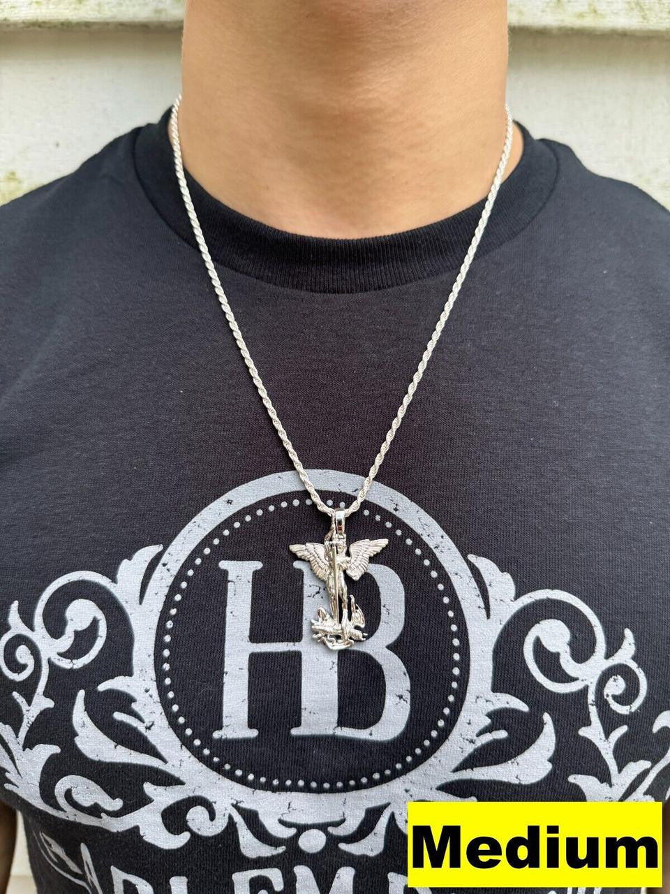 Artwork Saint St Michael Slaying Dragon Archangel Pendant | 925 Silver