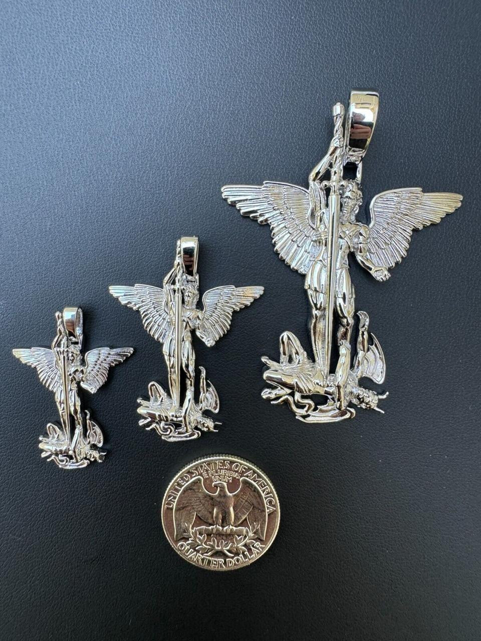 Artwork Saint St Michael Slaying Dragon Archangel Pendant | 925 Silver
