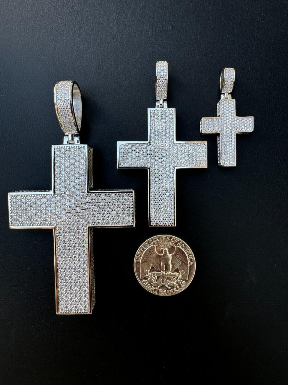 Moissanite Boss From All Sides 3D Iced Out Cross Pendant | 925 Silver