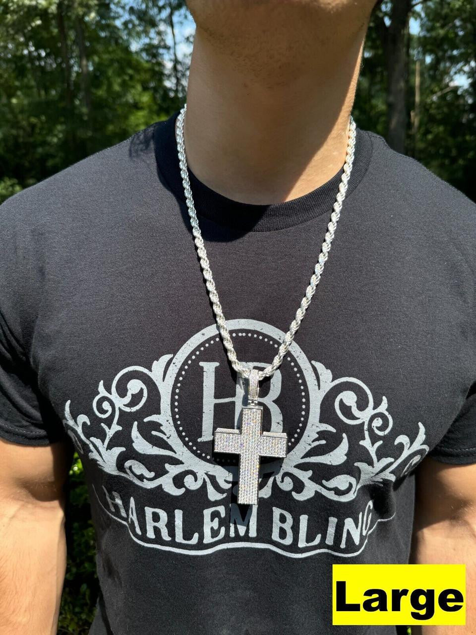Moissanite Boss From All Sides 3D Iced Out Cross Pendant | 925 Silver