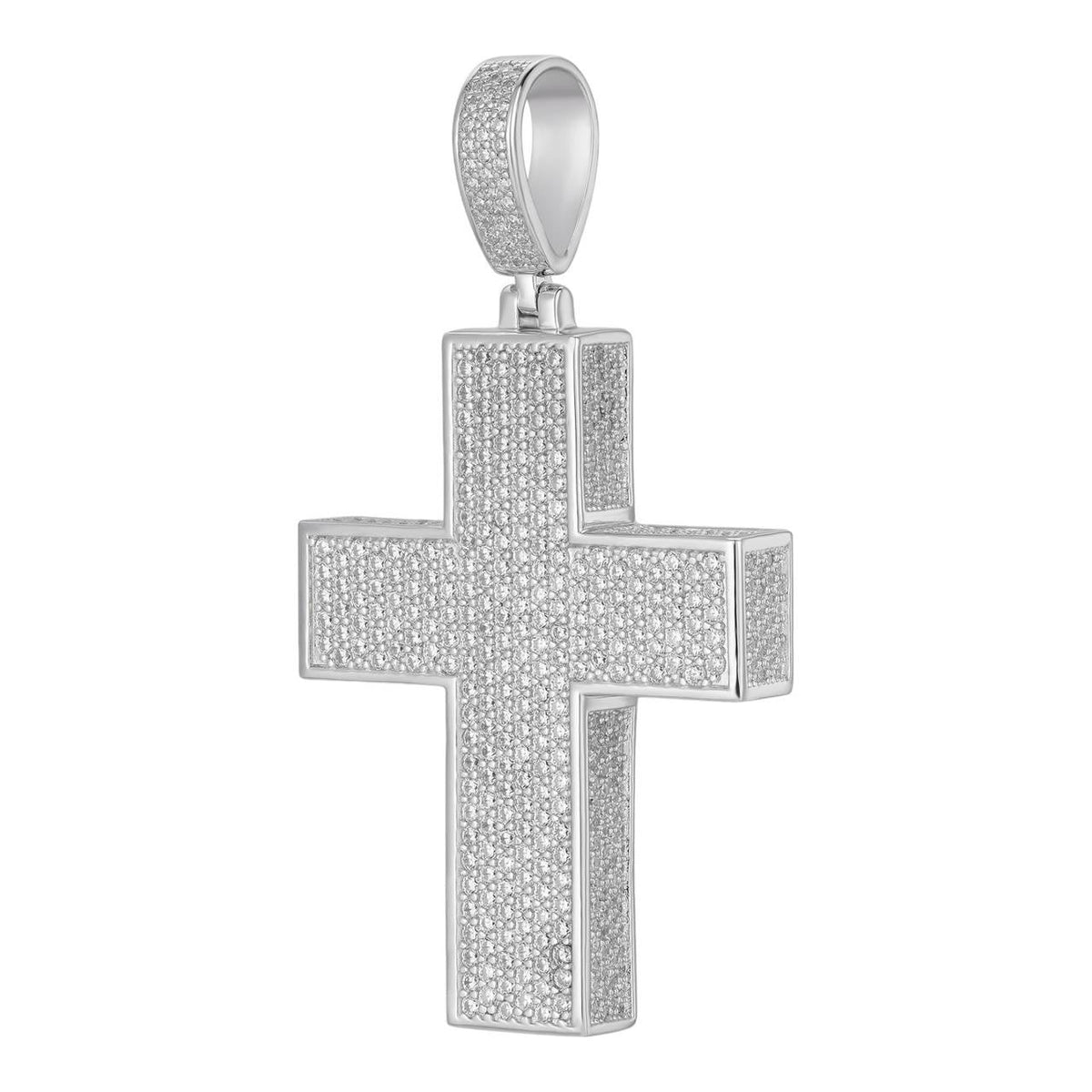 Moissanite Boss From All Sides 3D Iced Out Cross Pendant | 925 Silver