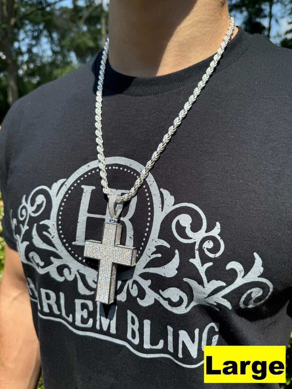 Moissanite Boss From All Sides 3D Iced Out Cross Pendant | 925 Silver