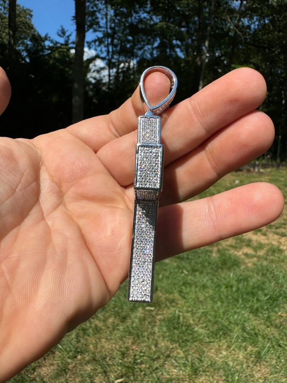 Moissanite Boss From All Sides 3D Iced Out Cross Pendant | 925 Silver