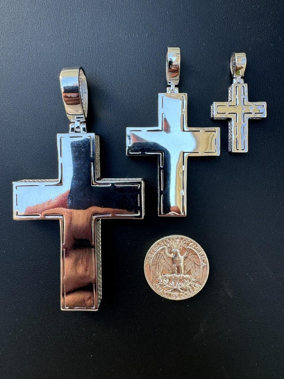 Moissanite Boss From All Sides 3D Iced Out Cross Pendant | 925 Silver