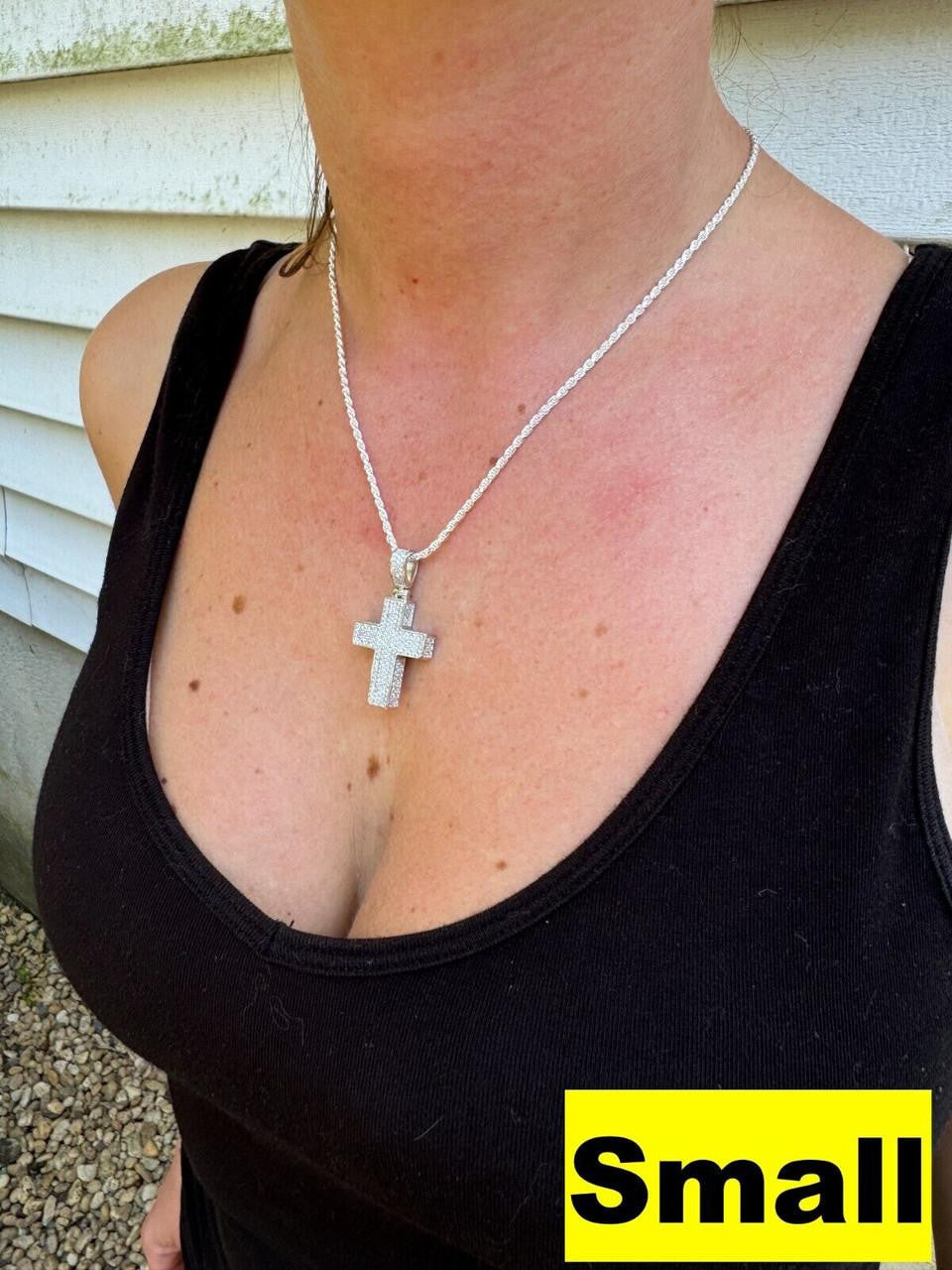 Moissanite Boss From All Sides 3D Iced Out Cross Pendant | 925 Silver