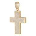 Moissanite Boss From All Sides 3D Iced Out Cross Pendant | 14k Gold Vermeil 925 Silver