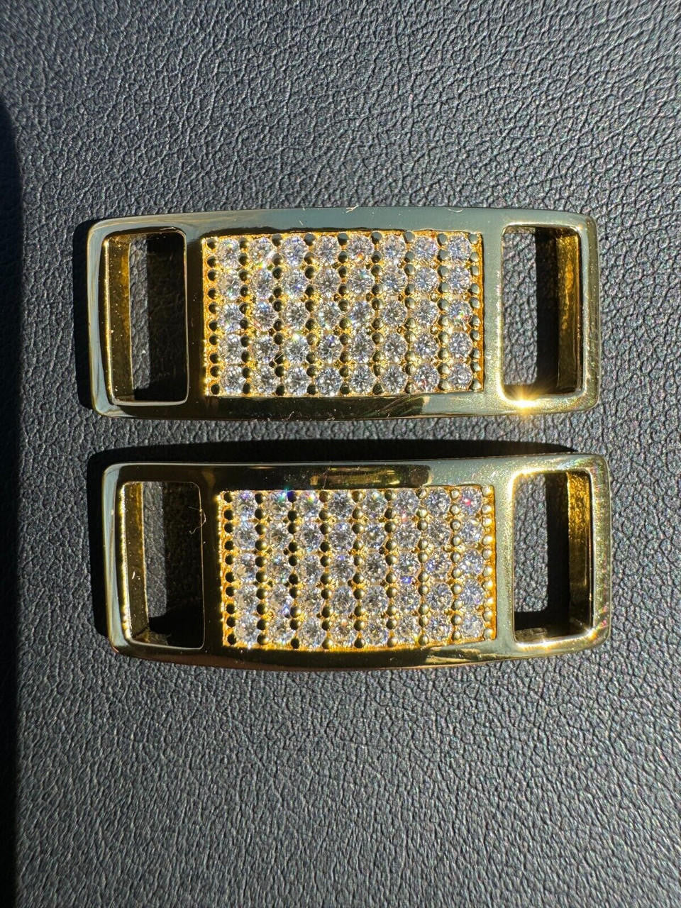 Moissanite Iced Out Lace Locks | 14k Gold Vermeil Over 925 Silver