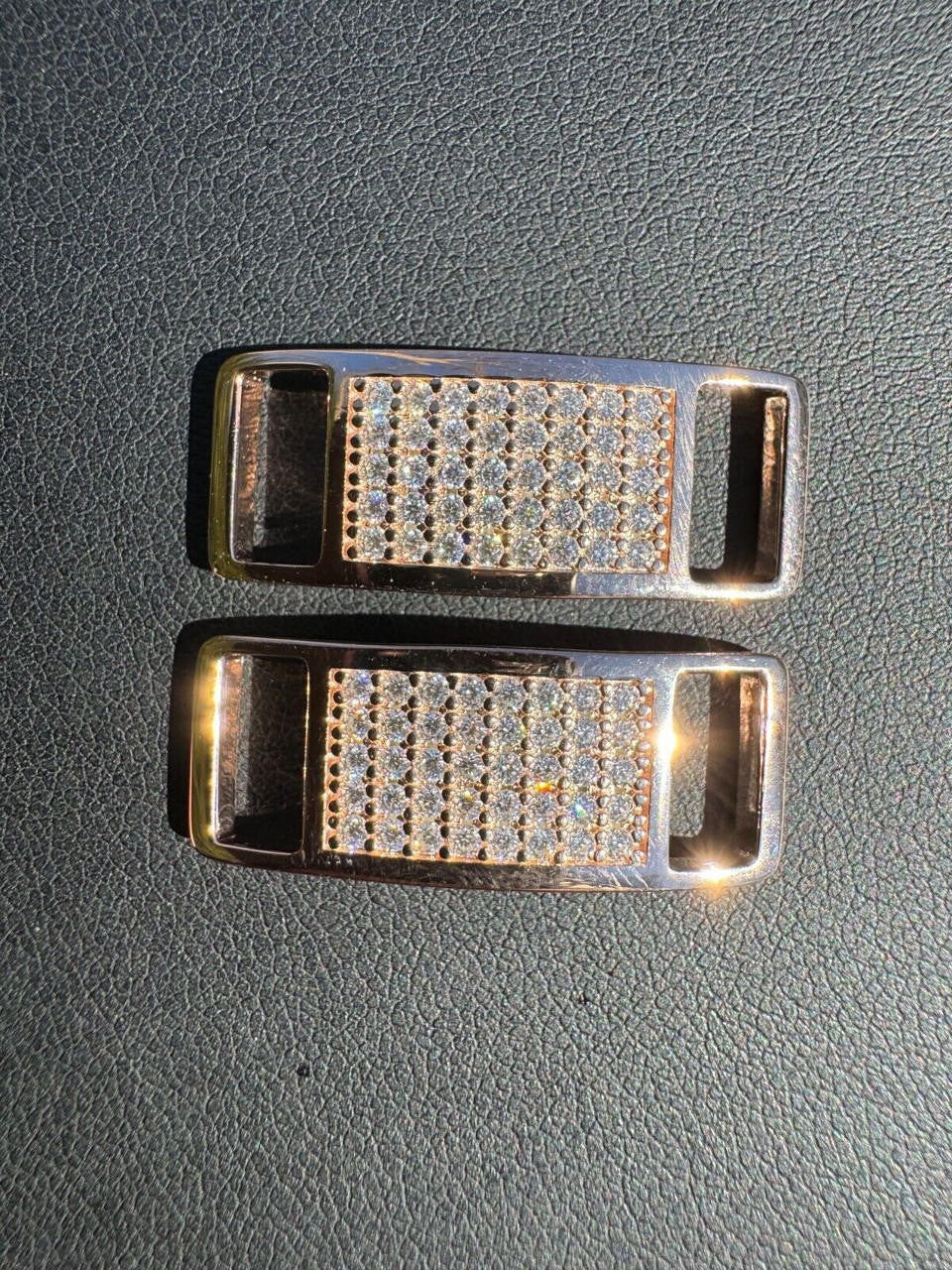 Moissanite Iced Out Lace Locks | 14k Rose Gold Vermeil Over 925 Silver