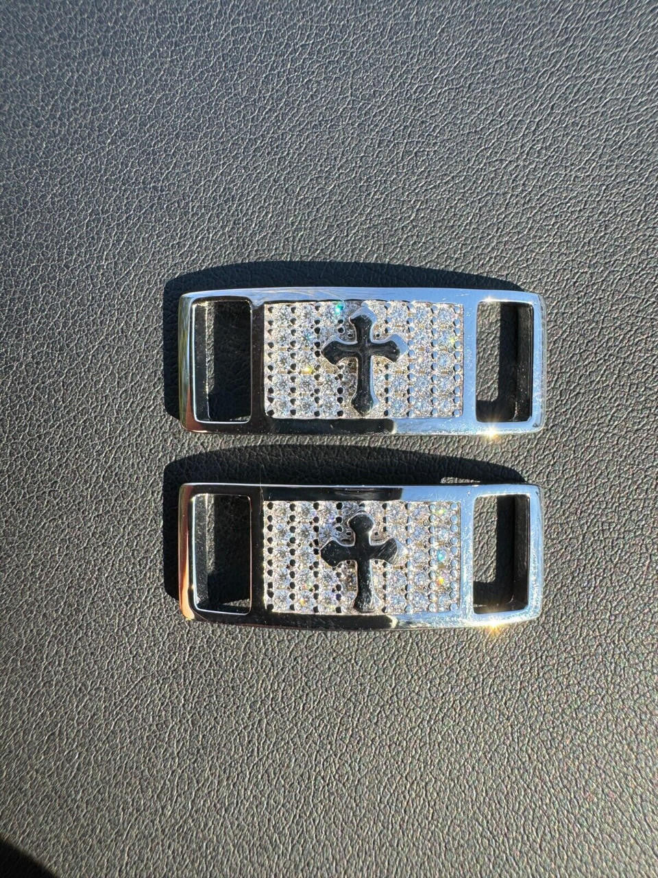 Moissanite Iced Out Cross Lace Locks | 925 Silver