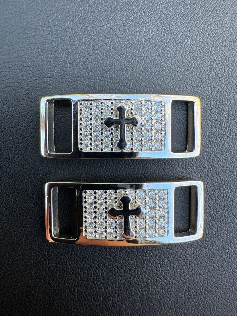 Moissanite Iced Out Cross Lace Locks | 925 Silver