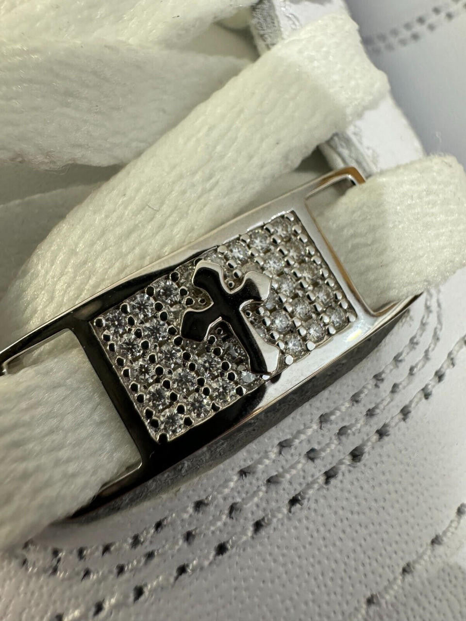 Moissanite Iced Out Cross Lace Locks | 925 Silver