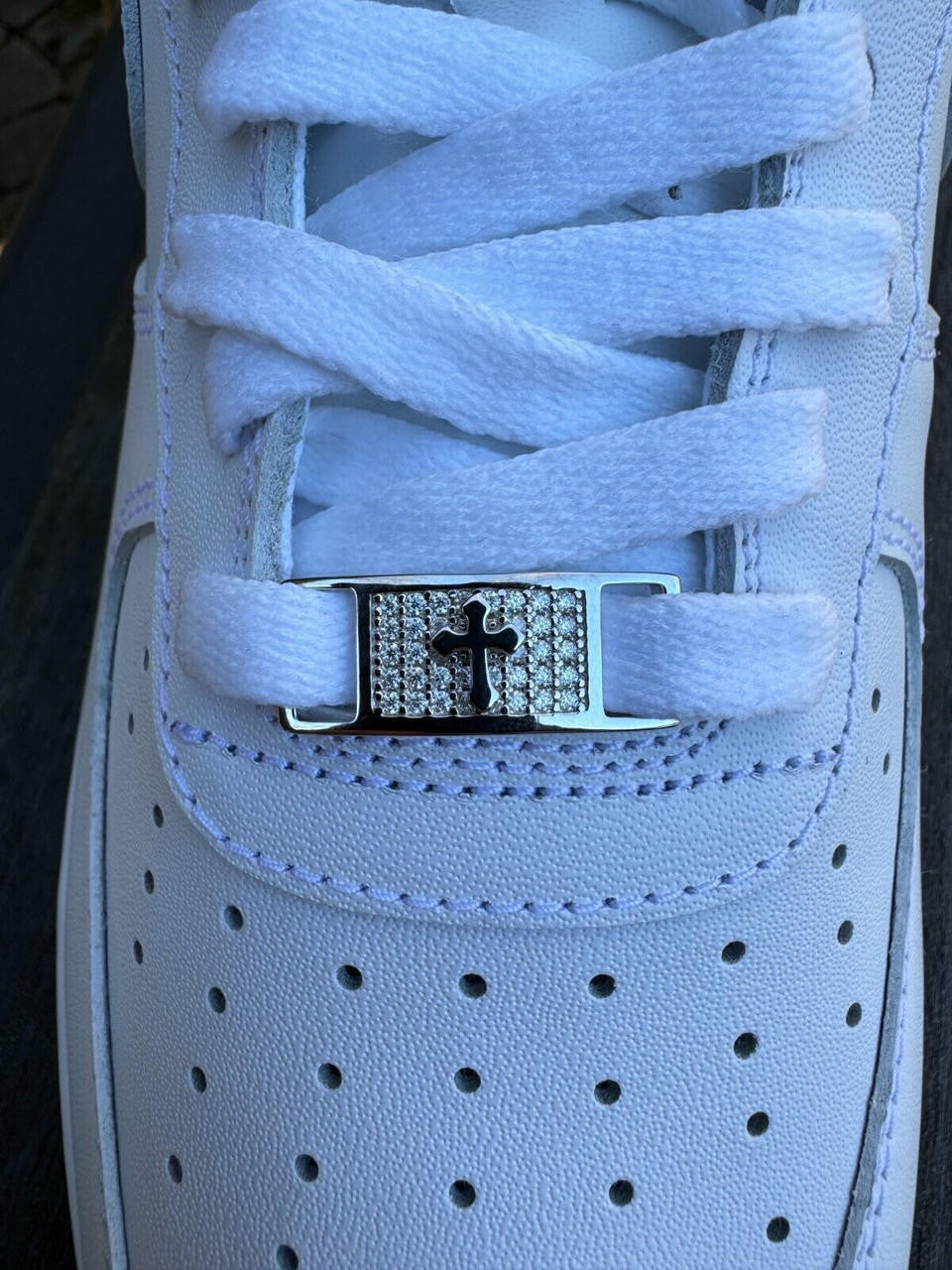 Moissanite Iced Out Cross Lace Locks | 925 Silver