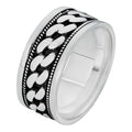 Eternal Love Cuban Link Eternity Band Ring | 925 Silver Oxidized