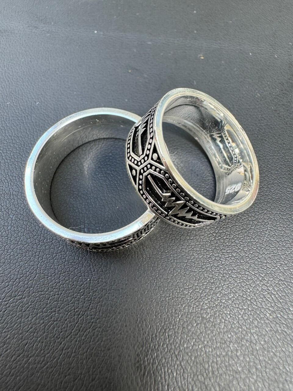 Eternal Love Heartbeat Pulse Eternity Band Ring | 925 Silver Oxidized