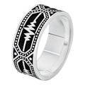 Eternal Love Heartbeat Pulse Eternity Band Ring | 925 Silver Oxidized