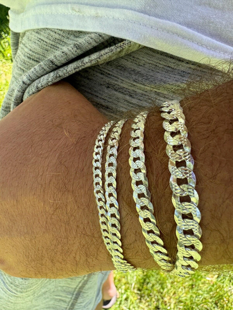 Flat Curb Cuban Bracelet | Diamond Cut 925 Sterling Silver