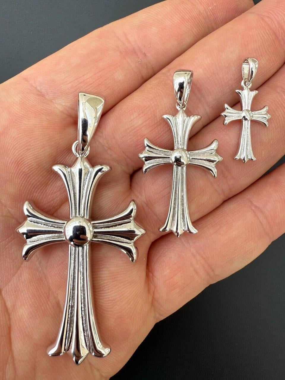 Hearts Chrome Cross Pendant | 925 Silver